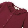 Hope & Henry Girls'  Cotton Long Sleeve Ruffle Collar Cardigan Sweater, Infant - 4 of 4