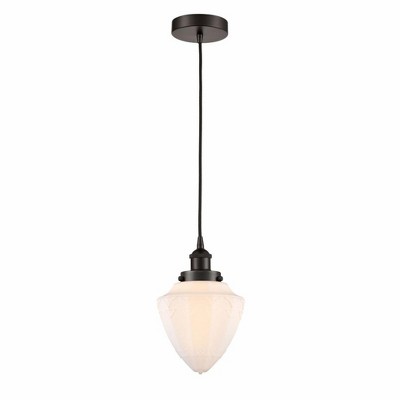 Bullet - 1 Light Cord Hung Mini Pendant In Modern Style-12 Inches Tall and 7 Inches Wide
