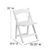 Emma and Oliver 11 Pack Kids White Resin Folding Chair with White Vinyl Padded Seat - 4 of 4