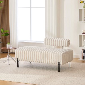 Aortzio 49.61"W Upholstered Loveseat,Mid-Century Modern Bench With Adjustable Back And Metal Legs - 1 of 4