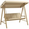 Resenkos 3-Person Swing Chair, Adjustable Canopy, Easy-Clean Cushions, Outdoor Porch Garden Backyard Relaxation， - 2 of 4
