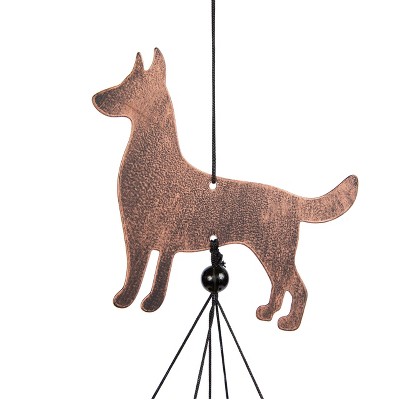 40" Brown Iron Dog-Themed Outdoor Wind Chimes