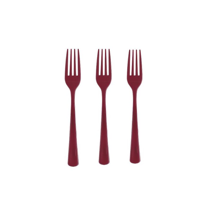 Exquisite Solid Color Plastic Utensil Cutlery Set Forks Spoons Knives- 150 Pack, 2 of 7