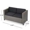 Outdoor Patio Wicker Loveseat Sofa, Modern 2 Seater Love Seat Couch, Comfy Upholstered Loveseat Couches With Water Resistant Cushions - 4 of 4