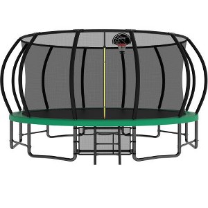 BestParts 16FT Outdoor Trampoline with Safety Net & Curved Poles – Heavy-Duty ASTM Approved Bouncer - 1 of 4