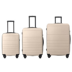 FURNIinspire Bag And Luggage Sets 3 Piece Travel Hard Shell Luggage, Lightweight Rolling Suitcases with Wheels, Beige, 20.87"*11.61"*30.31" - 1 of 4