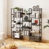 5 Tier Book Shelf,Open Large Metal Frame Display Shelves,Industrial Bookshelves and Bookcases with Metal Frame - 2 of 4