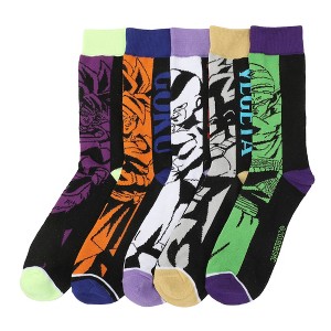Dragon Ball Anime Characters Adult 5-Pair Casual Crew Socks-OSFA - 1 of 4