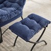 Vynxaria Navy Blue Modern Lounge Accent Chair with Ottoman and Side Pocket for Small Spaces - 3 of 4