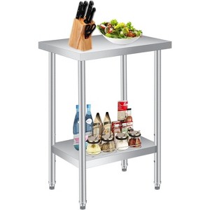 Nasitip Stainless Steel Work Table with Adjustable Undershelf, Heavy-Duty Prep Table for Kitchen, Restaurant, Garage – Silver - 1 of 4