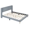 Queen Size Corduroy Upholstered Platform Bed with Metal Legs - ModernLuxe - 4 of 4