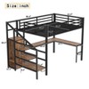 KWPZQEB Loft Bed with L-shaped Desk & Built-in Wardrobe, High Loft Bed Frame with Storage Shelves & USB, No Box Spring Required, Easy Assembly - 3 of 4