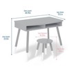 WildKin Premium Kids' Homework Desk and Stool Set Gray/White - 3 of 3