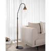 Cal Lighting BO-3128FL 60W Hinton Downbridge Rubber Wood/Metal Floor Lamp with Glass Shade - 4 of 4