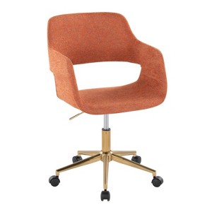 TiramisuBest Contemporary Orange Task Chair with Adjustable Height, Swivel, Cushion, Gold 5-star Base - 1 of 4