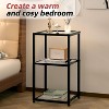 Simple Trending 3-Tier Side Table, End Table with Tempered Glass - 3 of 4