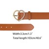 INSPIRE CHIC Women's Solid Color Heart-Shaped Buckle with Beads Belts - 3 of 4