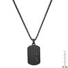 Steeltime 24" Men's black ip stainless steel dog tag pendant with black simulated diamond accent - 3 of 4