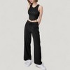 Anna-Kaci Active Women's High Waist Wide Leg Pants with Drawstring Waist and Front Pockets - 2 of 4