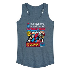 Women's - Marvel - Spider-Man He's Sensational Comic Graphic Racerback Tank - 1 of 4