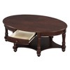 Ridstar Modern Oval Coffee Tables with Storage For Living Room-Dark Brown - 3 of 4