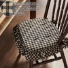 Black Check Ruffled Chair Pad 16.5x18 VHC - 3 of 4