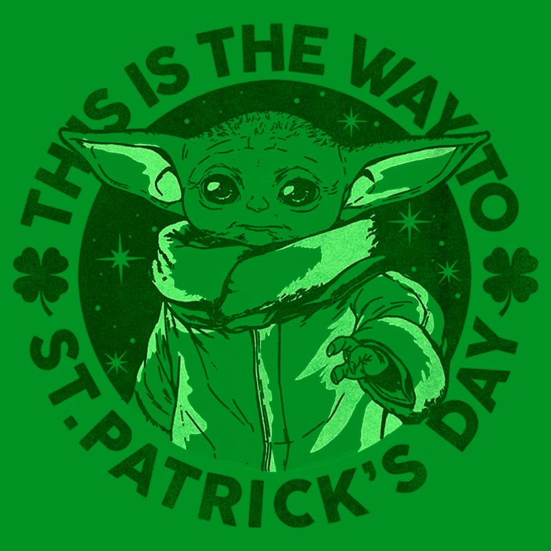 Boy's Star Wars: The Mandalorian St. Patrick's Day Grogu This is the Way T-Shirt, 2 of 5
