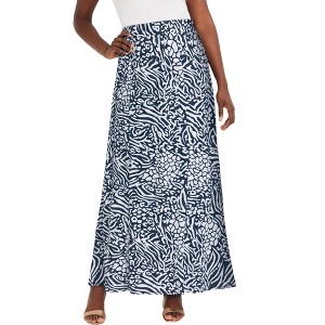 Jessica London Women's Plus Size Stretch Knit Maxi Skirt - 1 of 4