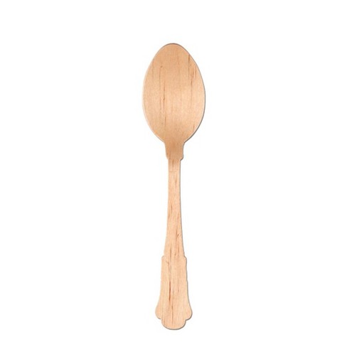 Smarty Had A Party Silhouette Birch Wood Eco Friendly Disposable Dinner Spoons (600 Spoons) - image 1 of 4