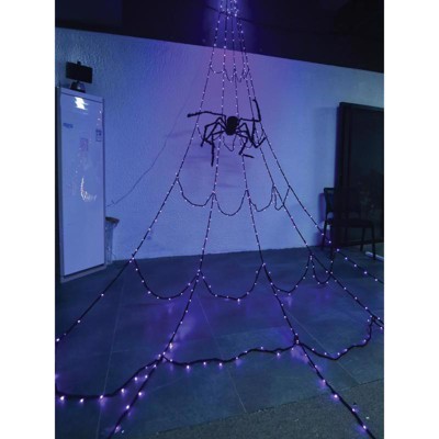 Celebrations 16 ft Prelit Giant Spider Web with Color Changing LED Lights