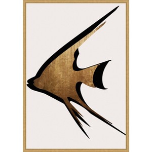 Amanti Art Beige Fish by Eins Kubistika Canvas Wall Art Print Framed - 1 of 4
