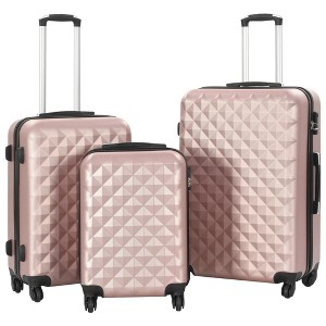 vidaXL Hardcase Trolley Set 3 pcs Rose Gold ABS - 1 of 4