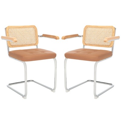 Coralia Dining Chair (Set of 2) - DCH1102 - Cognac/Natural - Safavieh