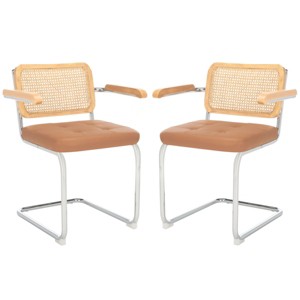 Coralia Dining Chair (Set of 2) - DCH1102 - Cognac/Natural - Safavieh - 1 of 4
