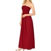 LA LEELA Women's House Daily Routine Evening Wear Solid Smocked Top Maxi Slit Dress Casual Strapless Tube Dresses for Women - 2 of 3
