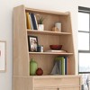Sauder Clifford Place Library Hutch Natural Maple: Mid-Century Modern Design, Laminated Surface, 2 Fixed Shelves - 2 of 4