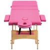 vidaXL Foldable Massage Table 3 Zones Wood Pink - 4 of 4