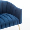 SEYNAR Modern Velvet Accent Chair,Round Upholstered Barrel Chair for Living Room - 3 of 4