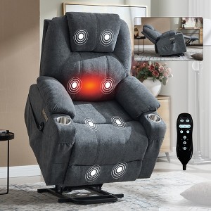 KWPZQEB Power Lift Recliner Chair, Lift Chair with 8-Point Vibration Massage & Lumbar Heating, Infinite Position Reclining with USB & Type-C Ports - 1 of 4