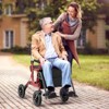 Costway 2-in-1 Rollator Walker for Seniors with Seat 9" Pneumatic Tires for All Terrain Black/Red/Navy - 2 of 4