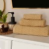 Chevron Zero Twist Cotton Solid and Jacquard Hand Towel Set of 6 by Blue Nile Mills - 2 of 4