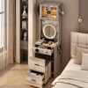 SEVOBAL Vanity Tables Compact Desk Mirror Storage and Stool for Small Bedrooms and Apartments, Gray, 44.88"*24.4"*8.66" - 3 of 4