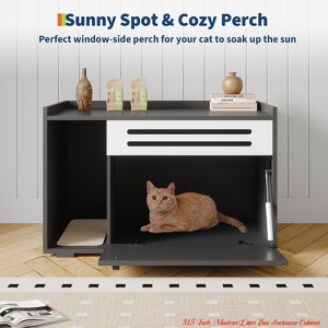 Cat Litter Box Enclosure Furniture Hidden Litter Box Cabinet Indoor Cat Washroom Pet House Dog Proof Hideaway - 1 of 4