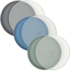 WeeSprout Baby & Toddler Non-Suction Plates with Lids, 100% Food Grade Silicone Plates, 3 Pack - 1 of 4