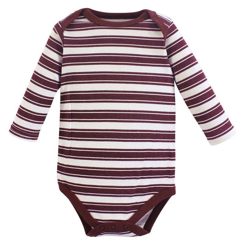 Hudson Baby Infant Boy Cotton Long-Sleeve Bodysuits, Football, 4 of 6
