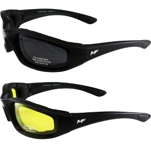 2 Pairs of MotoFrames Payback Safety Motorcycle Glasses with Smoke, Yellow Lenses - 1 of 4