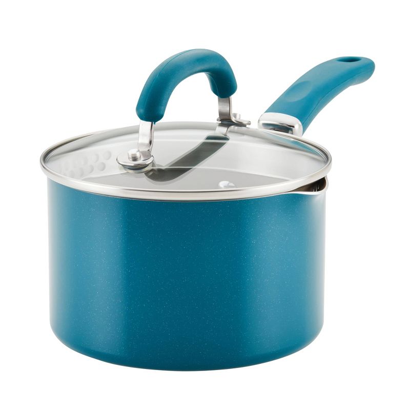 Rachael Ray Create Delicious 2qt Aluminum Covered Straining Saucepan Teal, 1 of 6