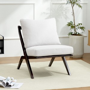 HYLEORY Upgraded Premium  Accent Chairs,Upholstered Arm Chair,Solid Wood Comfy Reading Chair with Mid Century Modern Chairs for Living Room,Bedroom - 1 of 4