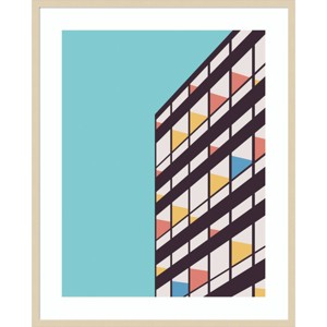33"x41" Le Corbusier by Bodflorent Wood Framed Wall Art Print Brown - Amanti Art: Modern Abstract Cityscape, Vertical Lithograph - 1 of 4
