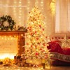 Tangkula 6/7.5 FT Pre-lit Artificial Christmas Tree Snow-flocked Hinged Xmas Tree with 210/350 Warm White Lights 715/1107 Mixed Branch Tips - 4 of 4